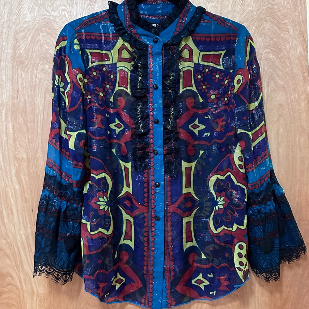 Anna Sui Inc multi-colored blouse
